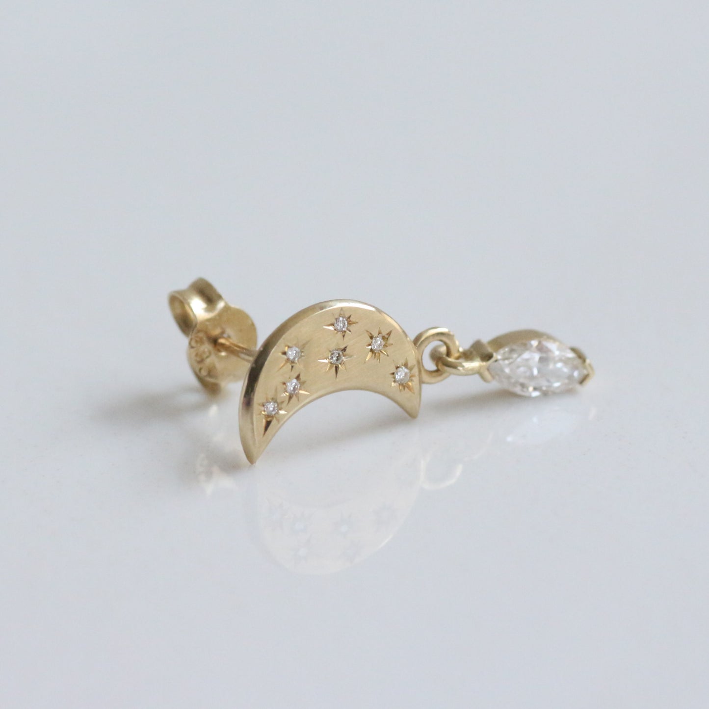 14K To the moon עגיל ירח
