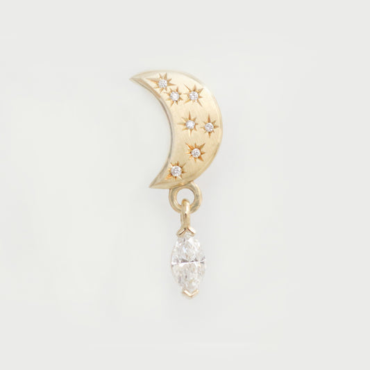 14K To the moon עגיל ירח