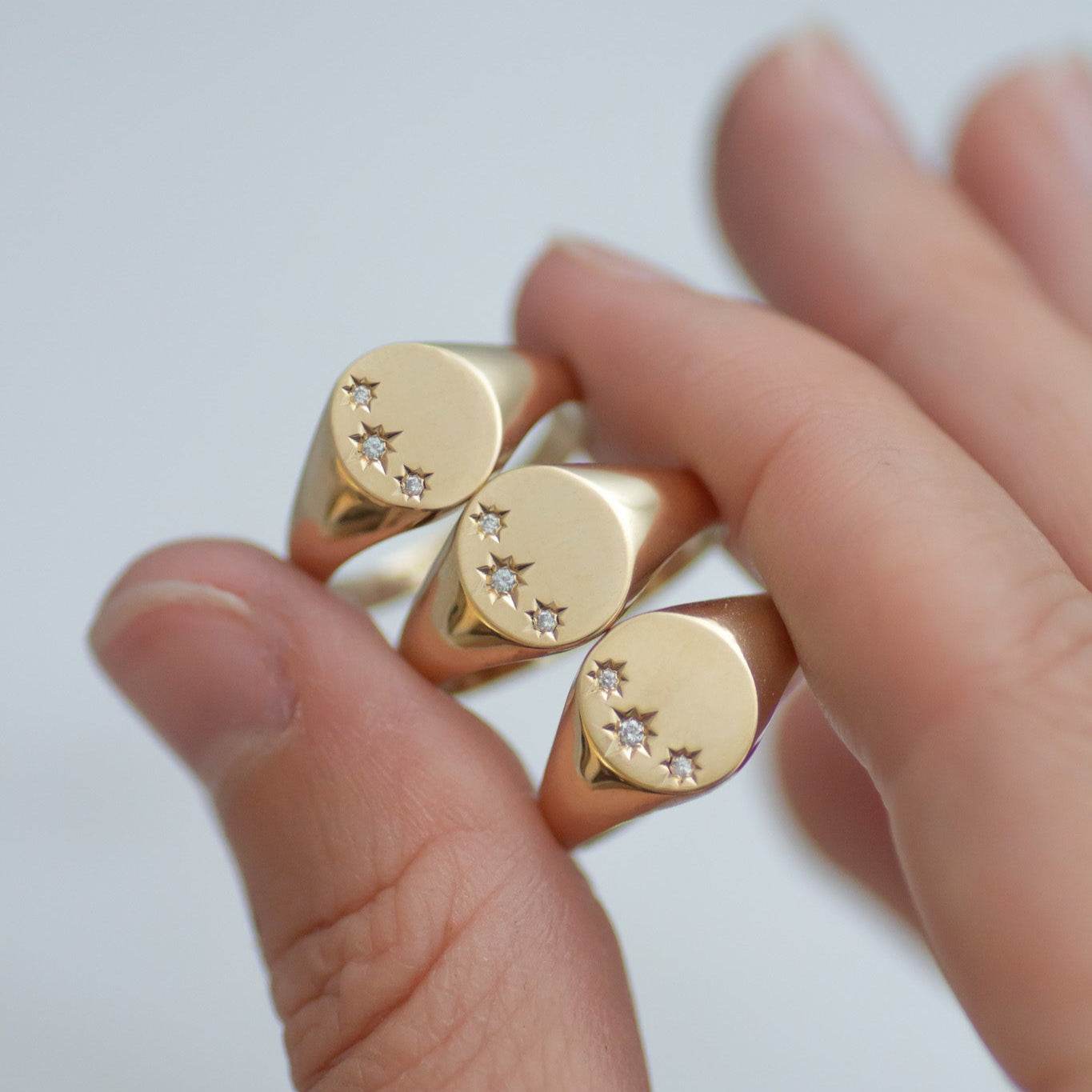 Starry Night Signet Ring 14k gold