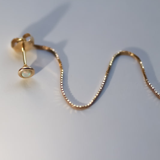 14K עגיל אופל & שרשרת