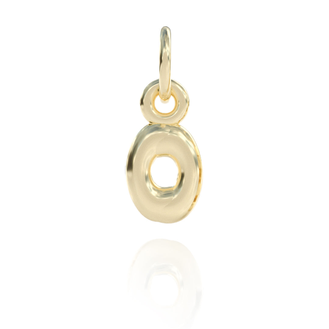 Number 0 Charm 14k gold