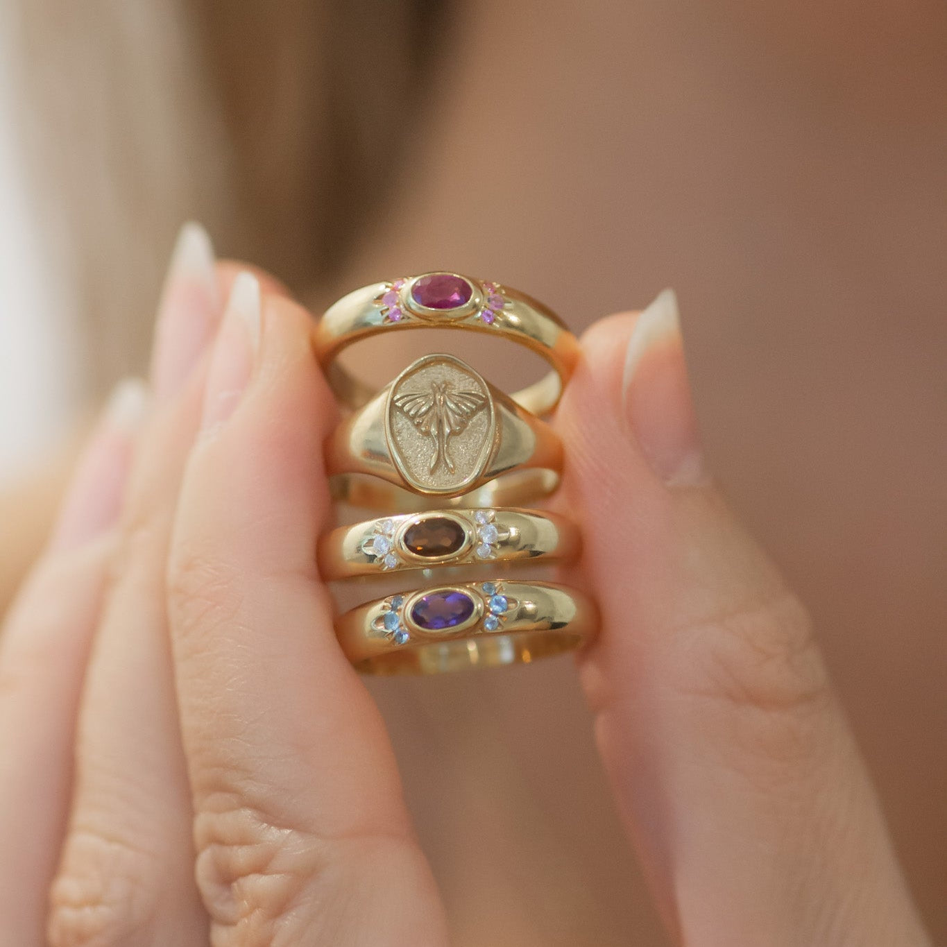 Bombay Orchid ring 14k gold