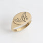 Whale Signet Ring 14k gold
