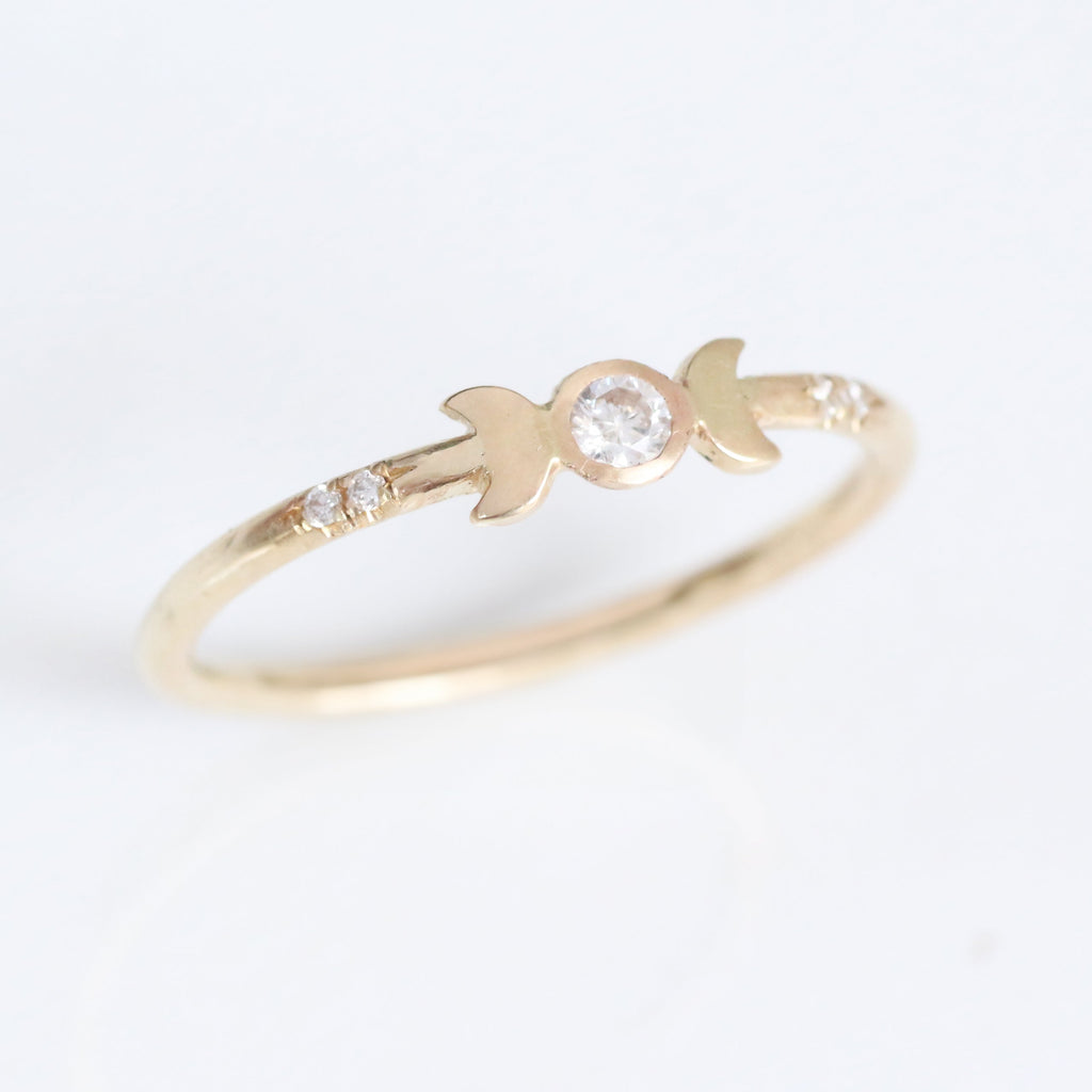 Lunar Eclipse ring 14k gold
