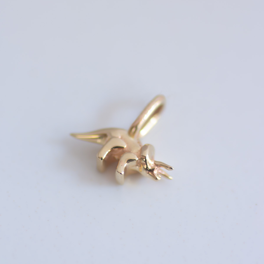 Triceratops charm 14k gold