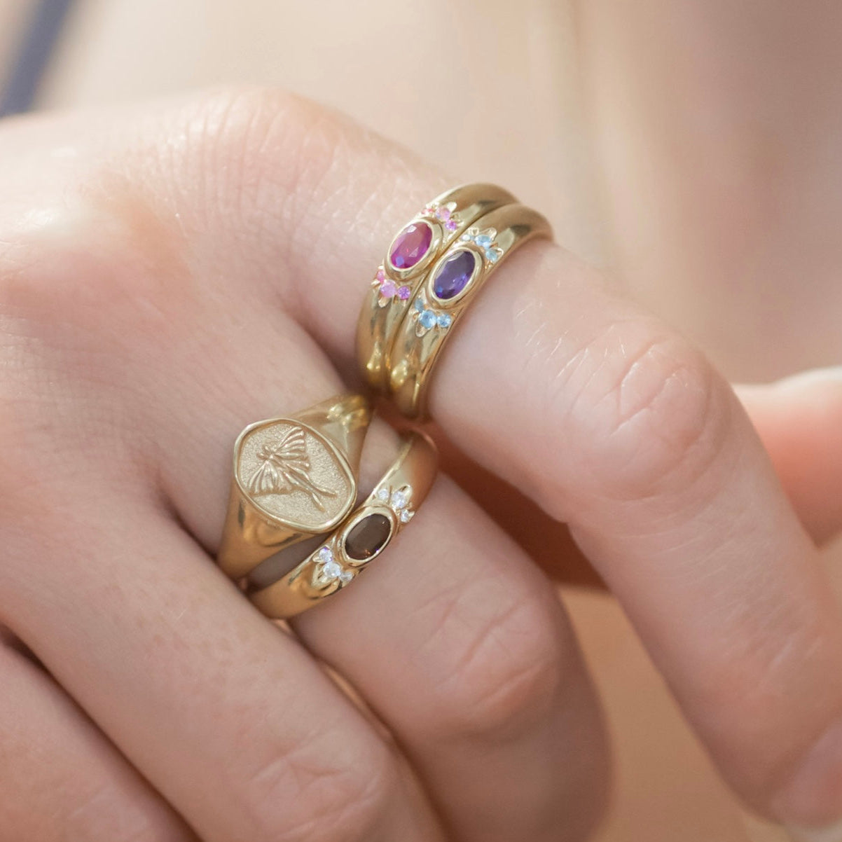 Bombay Orchid ring 14k gold