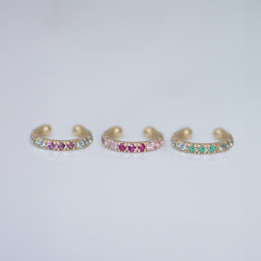 Emerald Aqua Cuff 14k gold