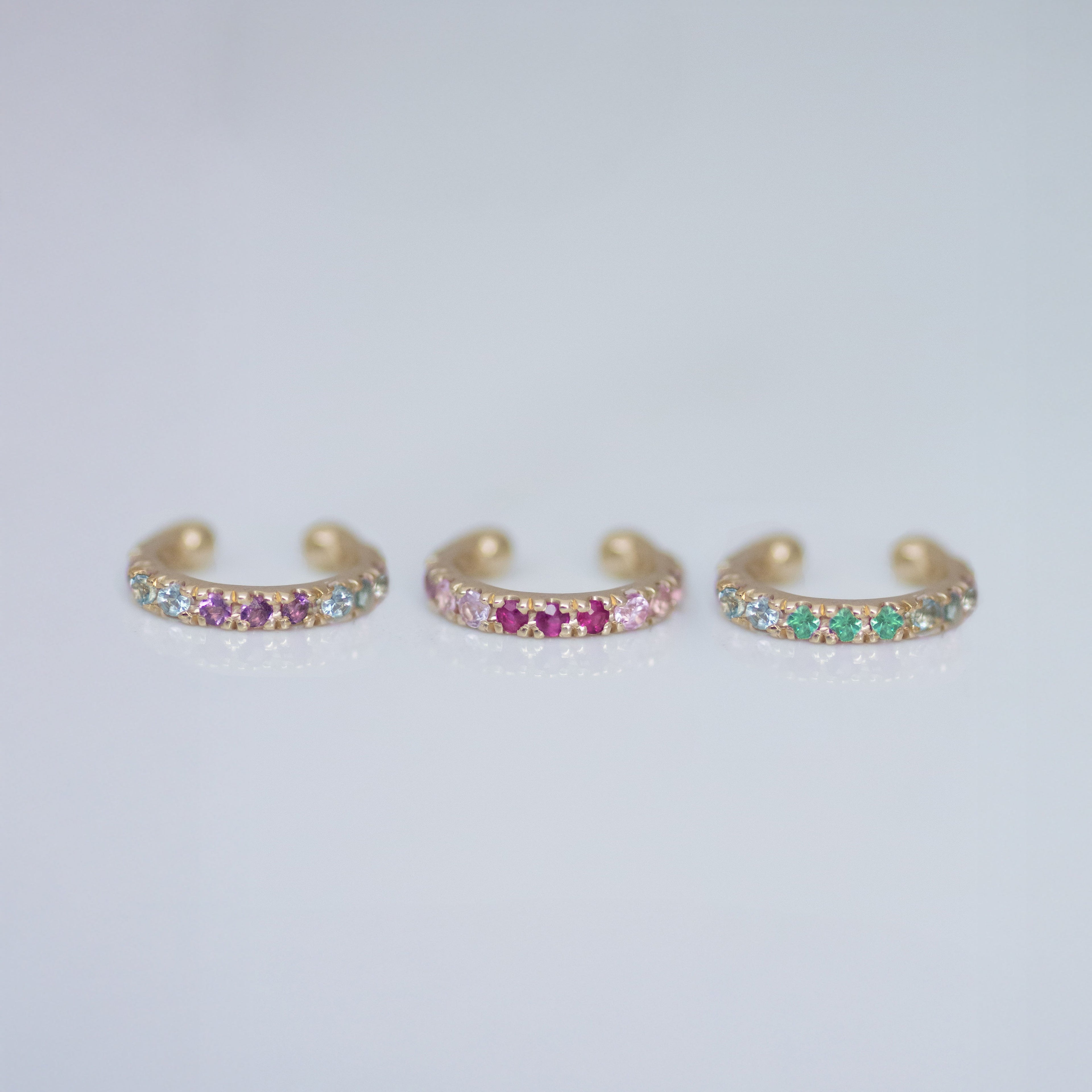 Emerald Aqua Cuff 14k gold