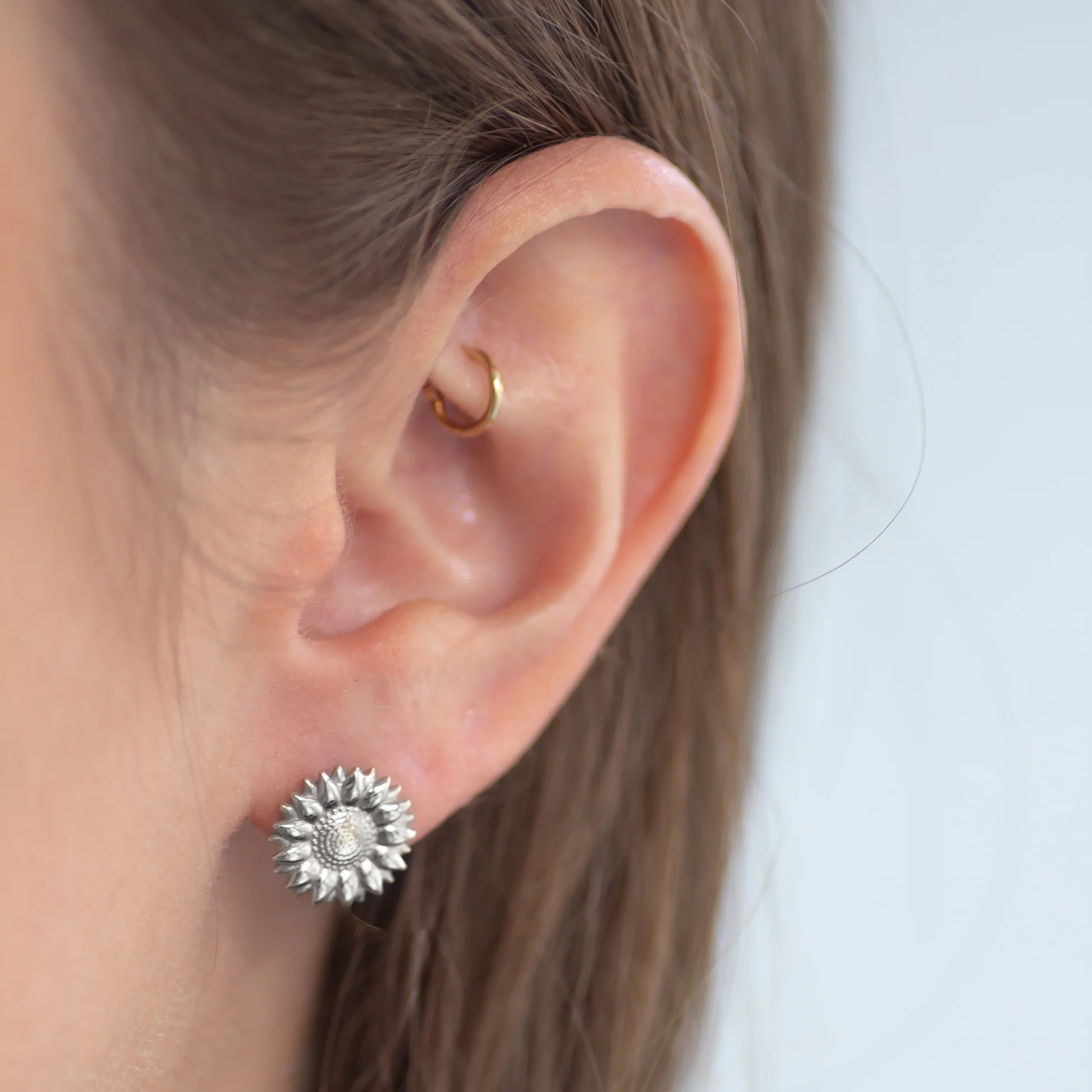 Sunflower Earring silver