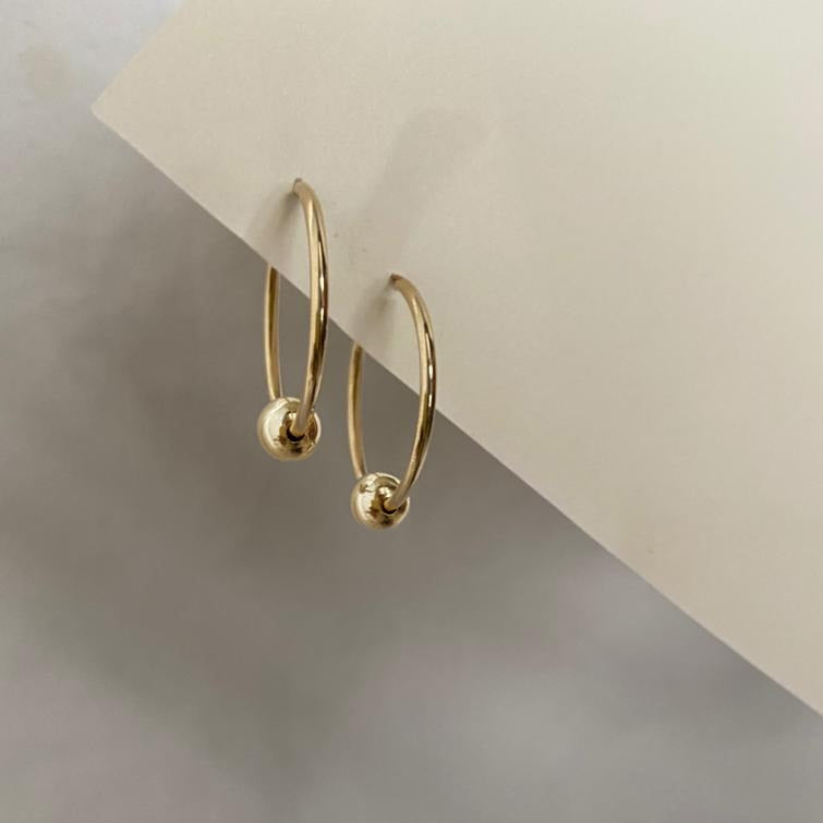 Golden Ball hoops 14k gold