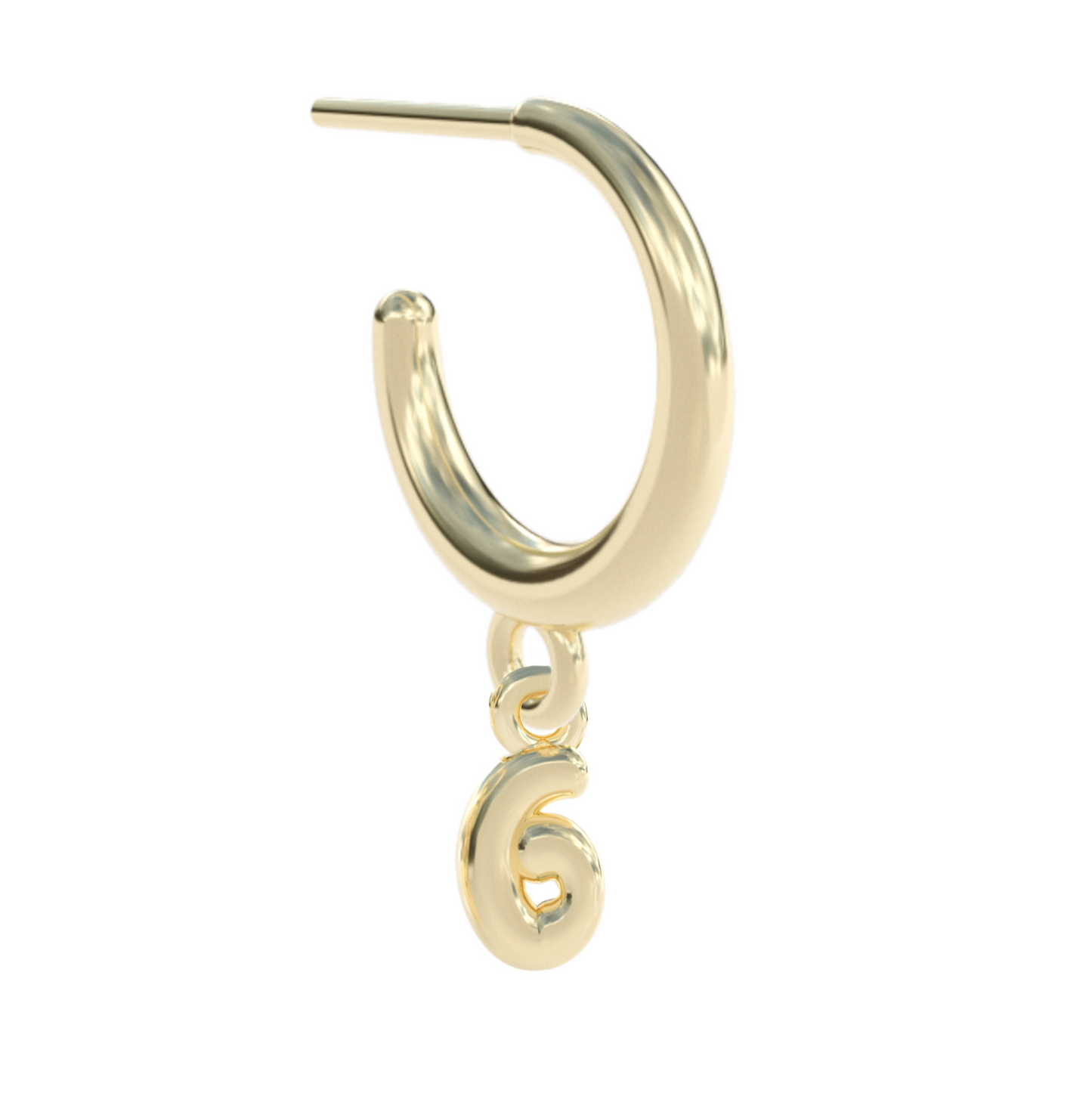 Number Hoop Earring 14k gold