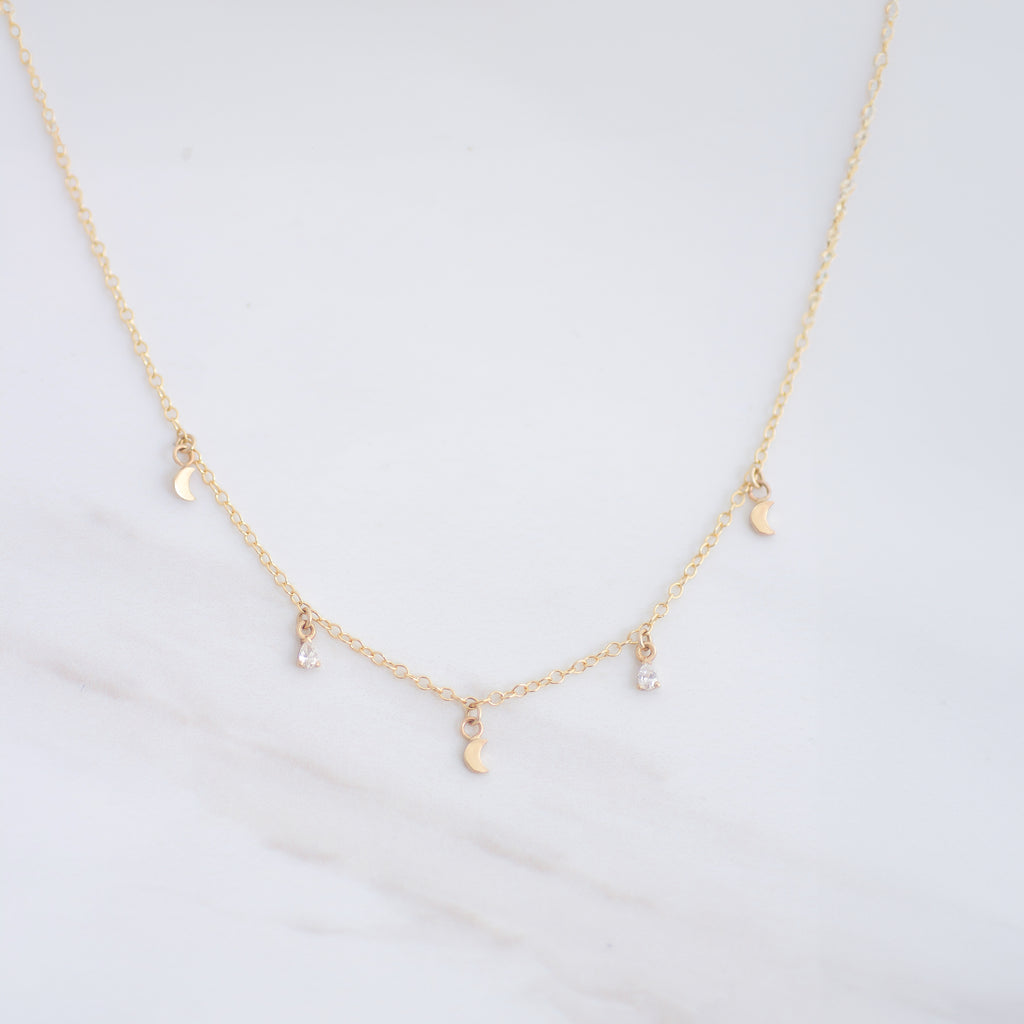 Drops of Jupiter Diamond necklace 14k gold