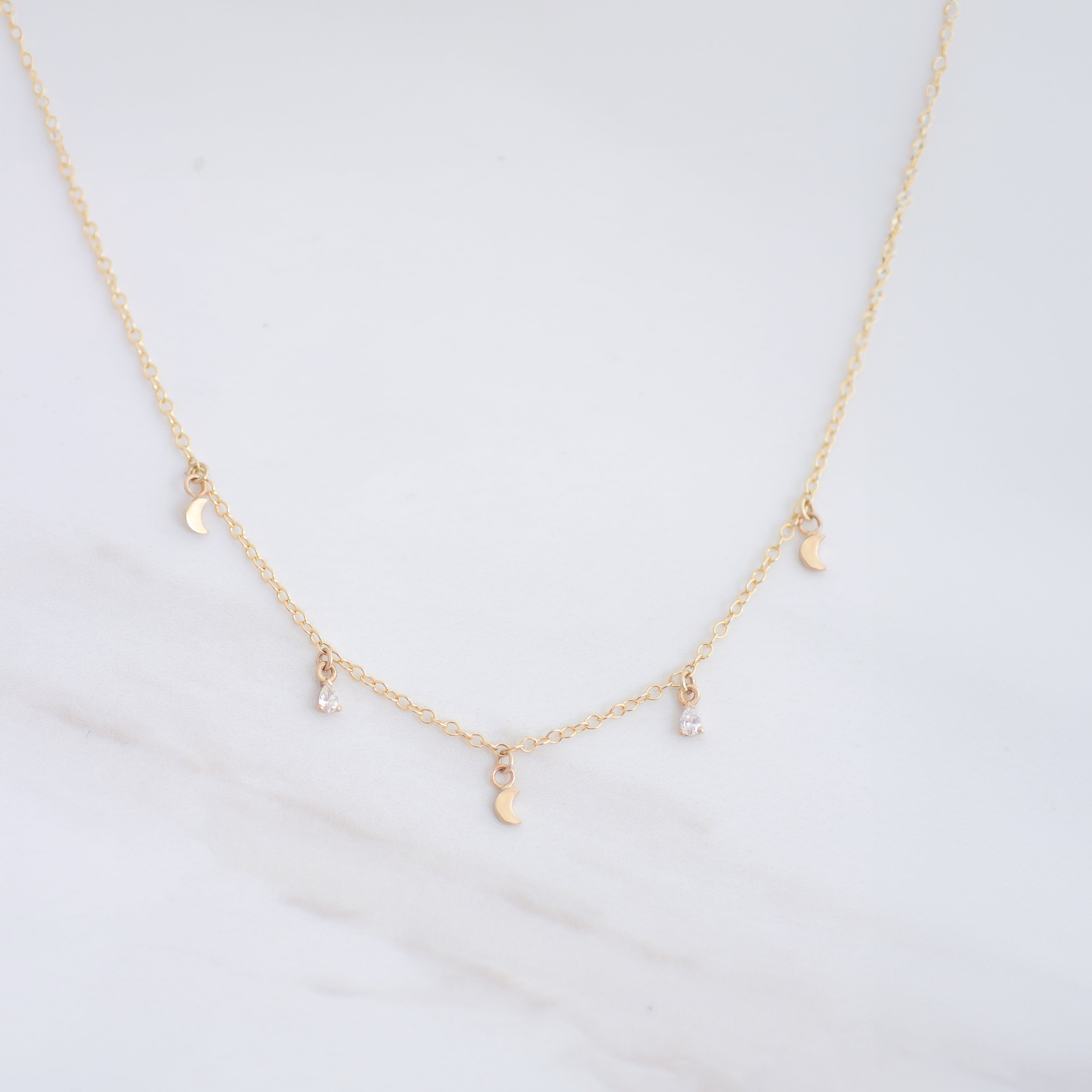 Drops of Jupiter Diamond necklace 14k gold