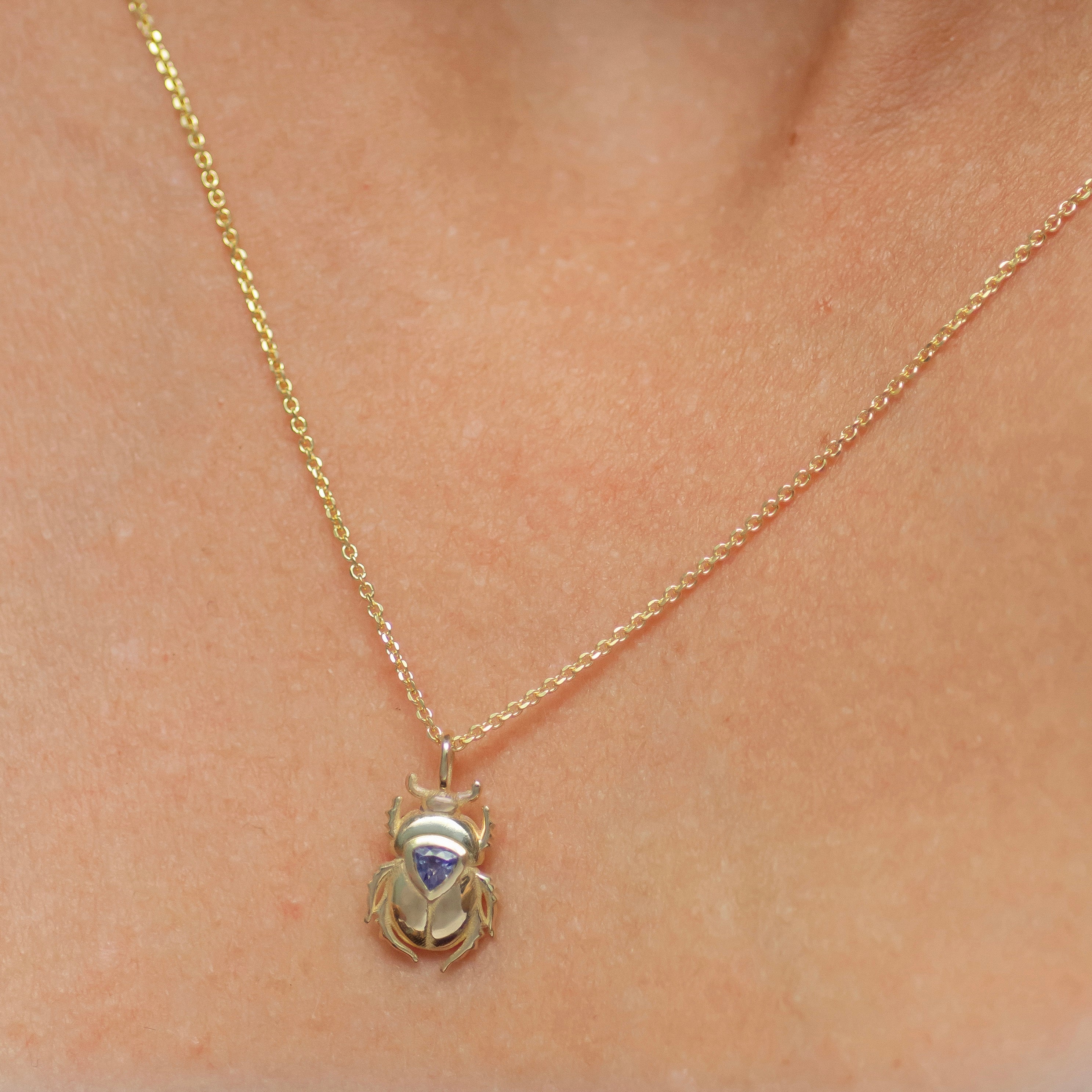 Purple Scarab Beetle 14k gold