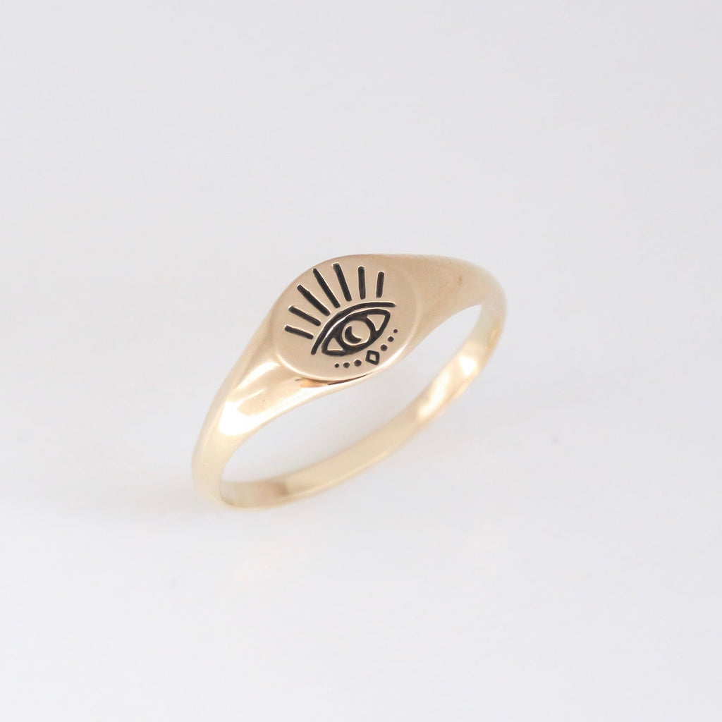 Evil Eye ring 14k Gold