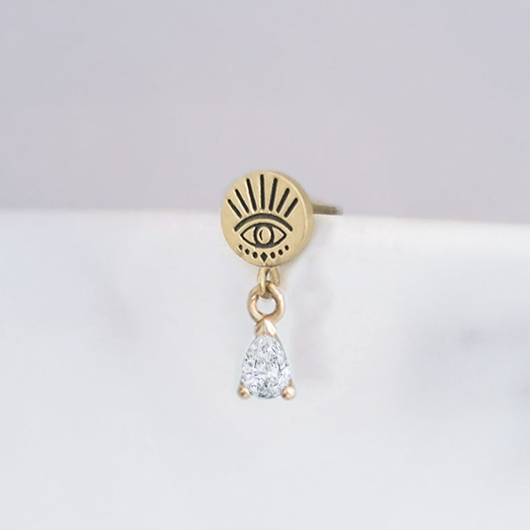 Eye of the Universe Diamond earring 14k gold