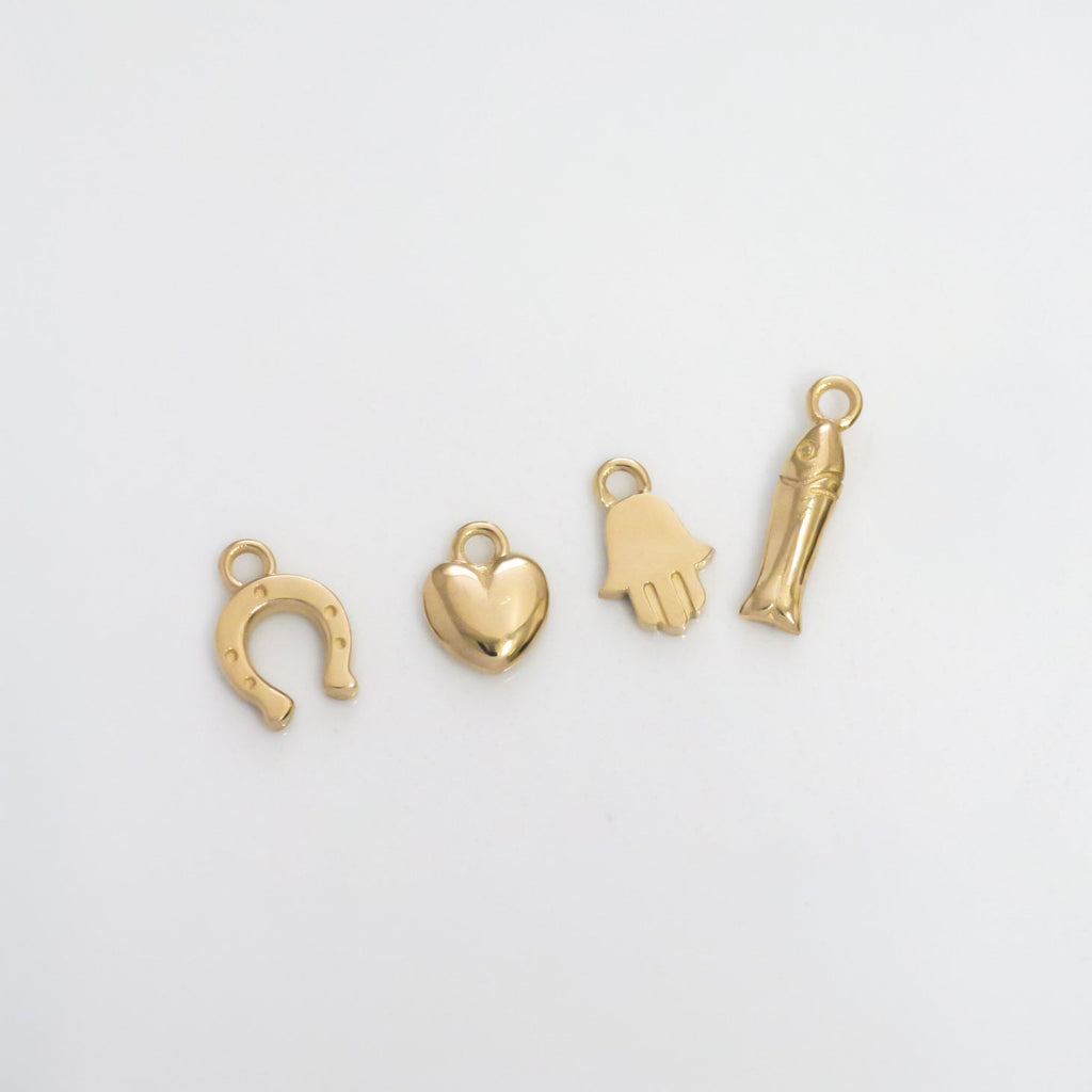 Heart mini charm 14k gold