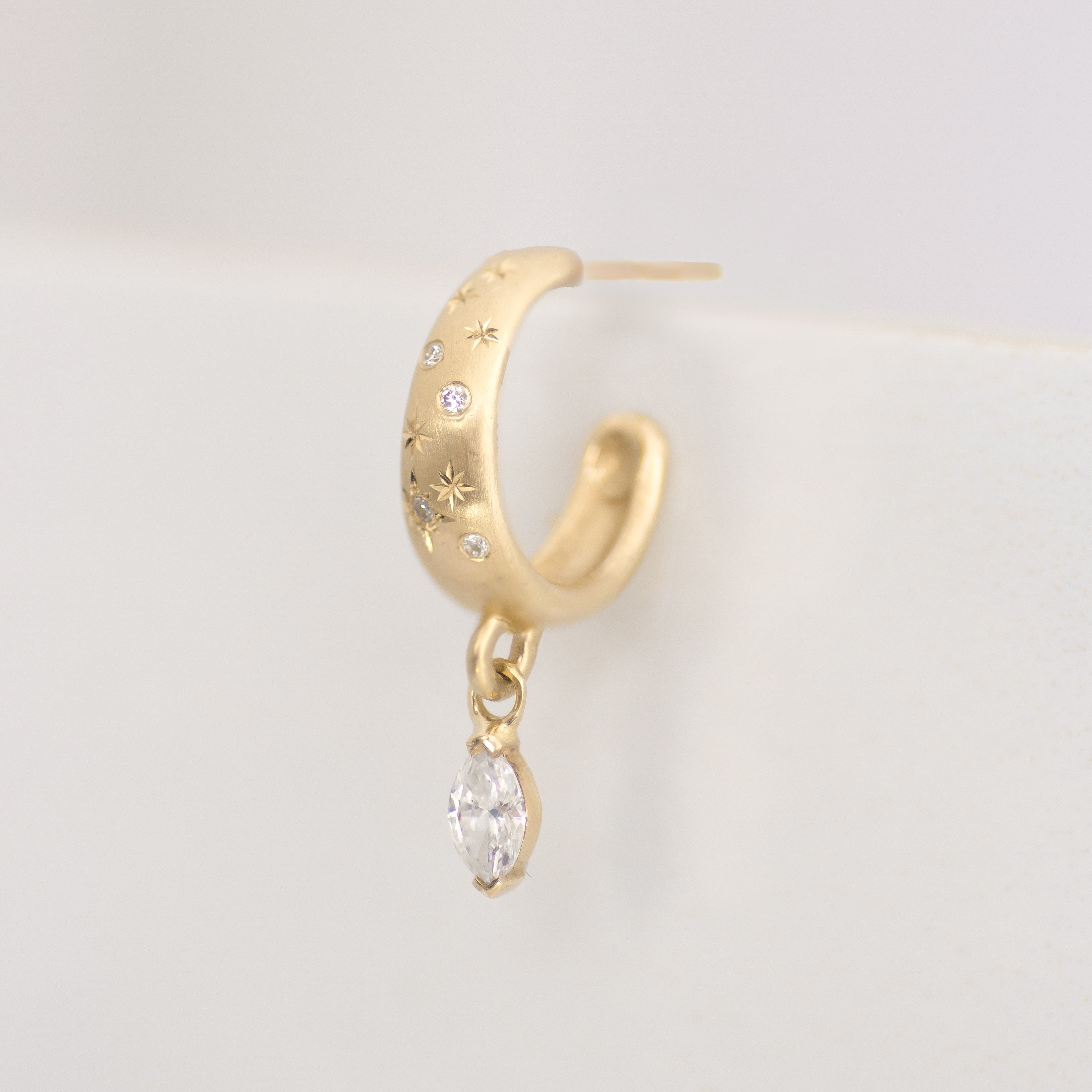 Galaxy Marquise Diamond Hoop 14k gold