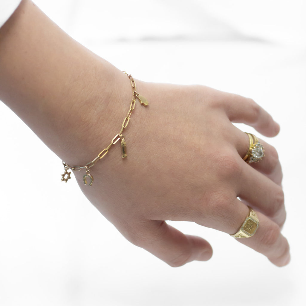 Hamsa mini charm 14k gold