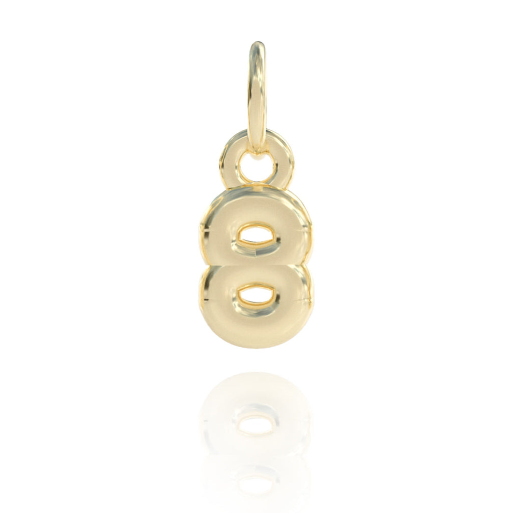 Number 8 Charm 14k gold
