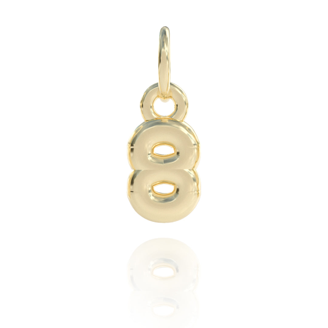 Number 8 Charm 14k gold