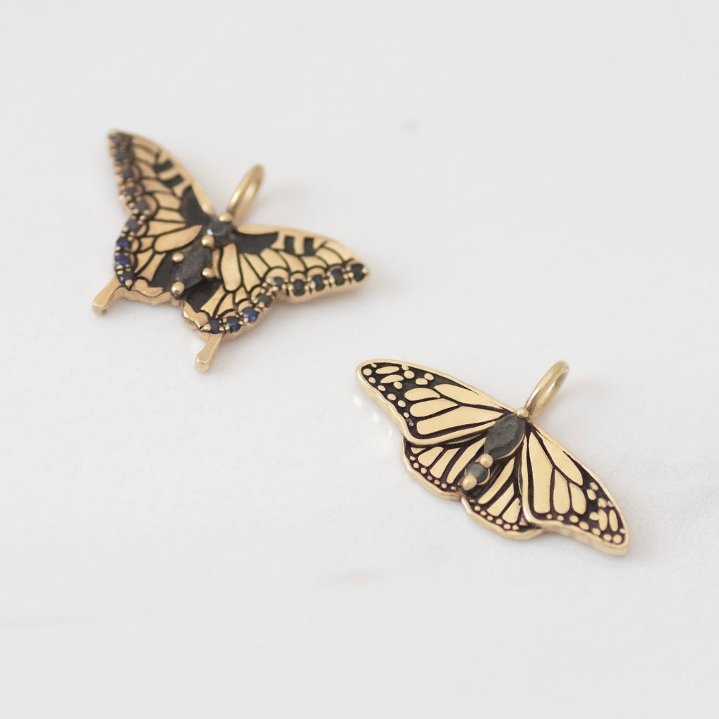 Monarch Butterfly Pendant 14k gold