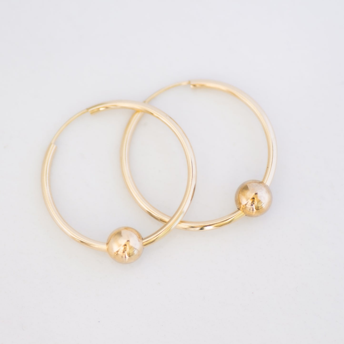 Golden Ball hoops 14k gold