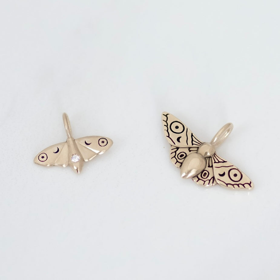 Mini Moth Charm 14k gold