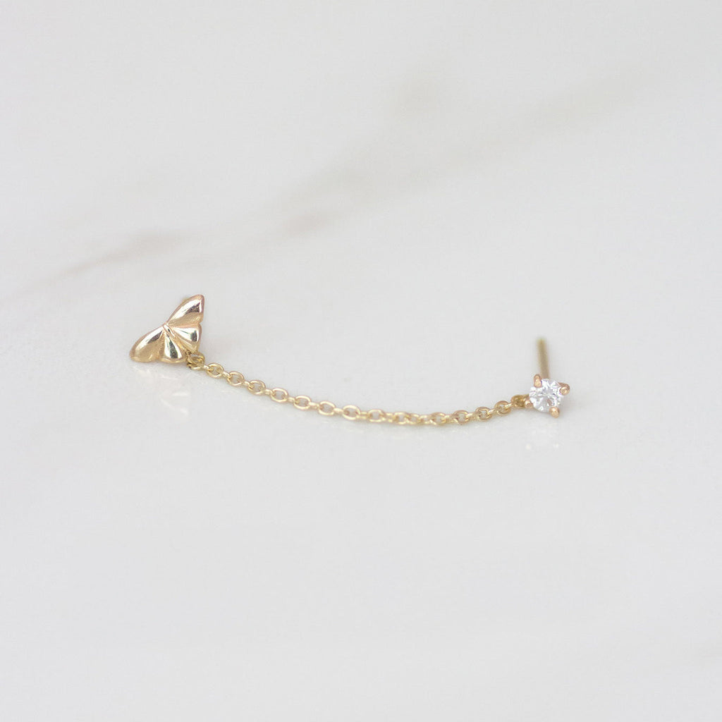 Butterfly to Diamond earring