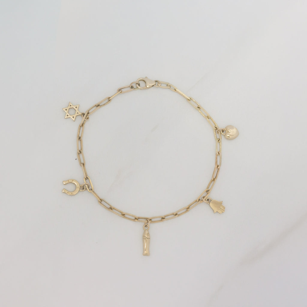 Hamsa mini charm 14k gold