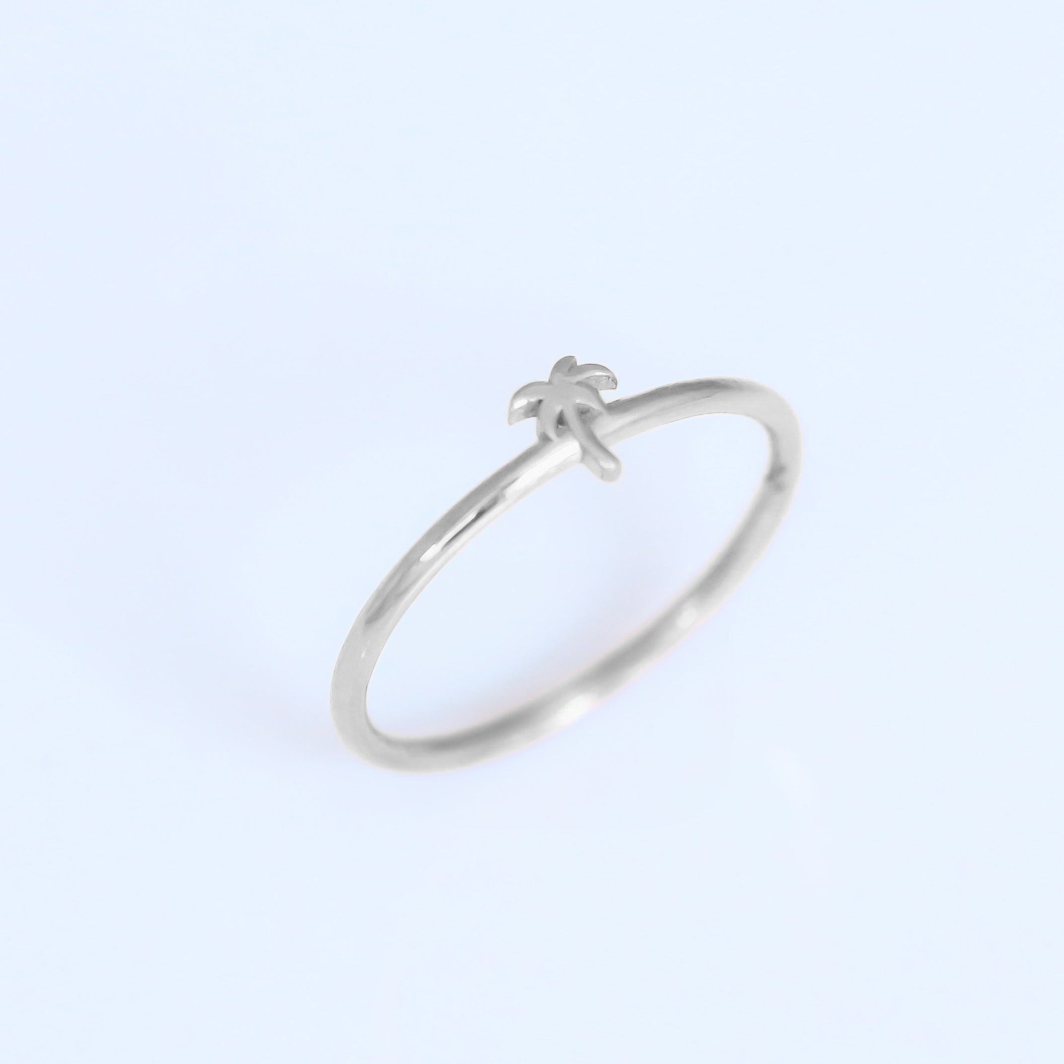 Mini Palm Tree ring 14k gold