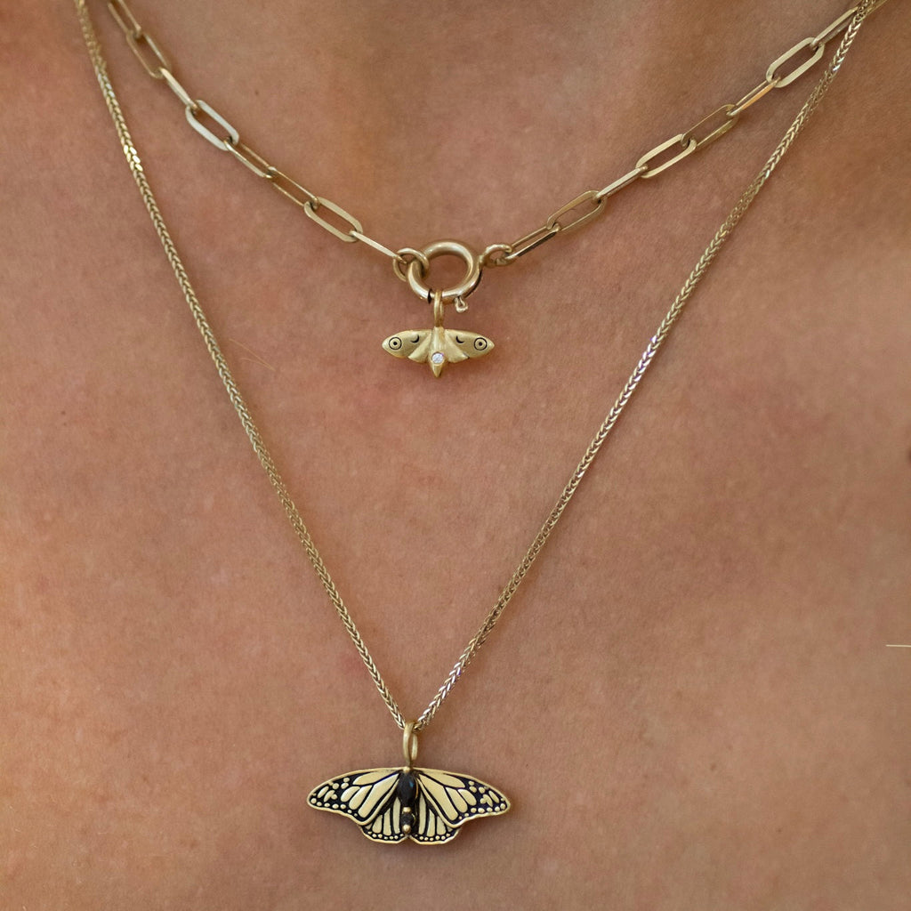 Mini Mystic Moth Charm 14k gold