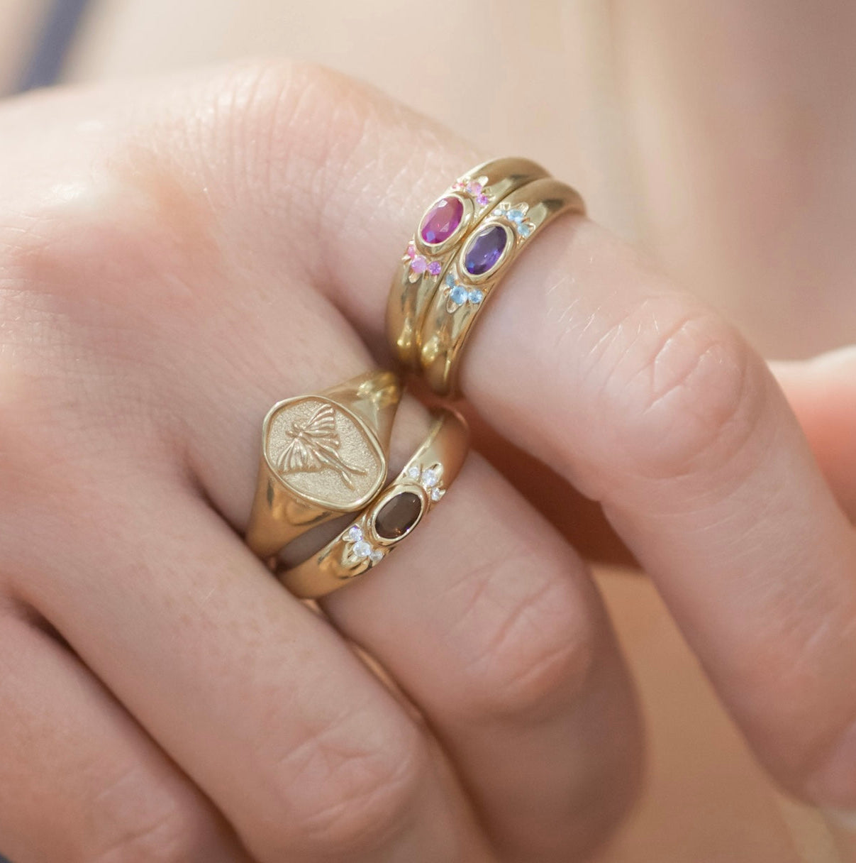 Bombay Rose ring 14k gold