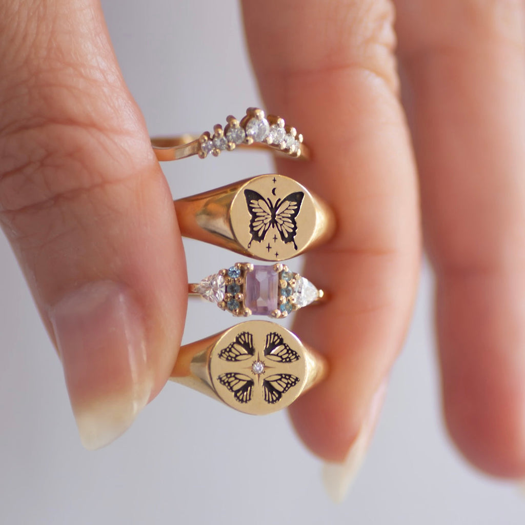 Amethyst Orchid Ring 14k gold