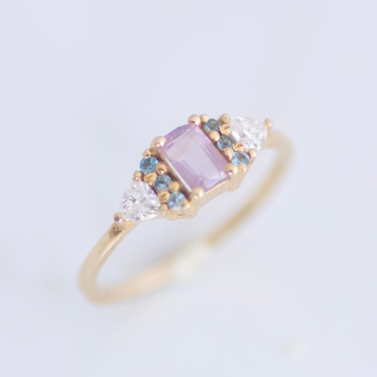 Amethyst Orchid Ring 14k gold