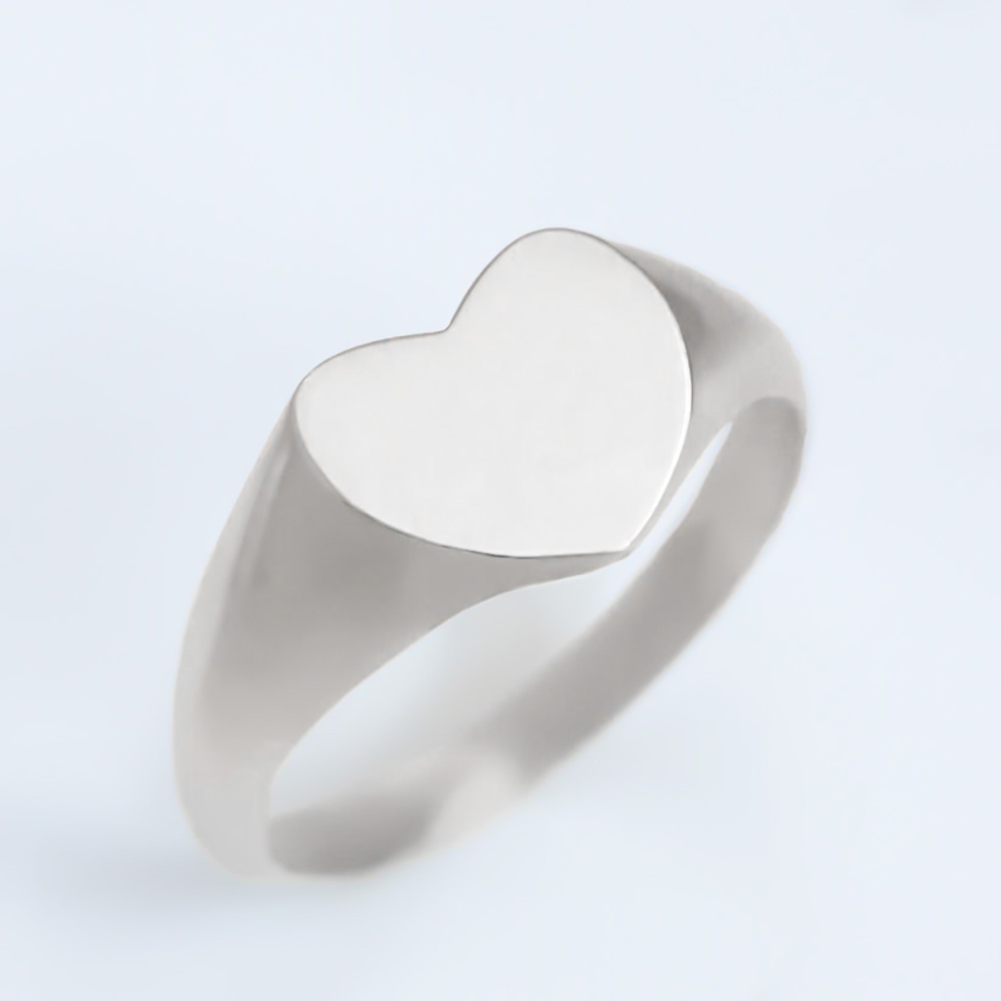 Heart signet ring silver