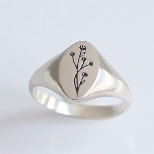 Heather flower ring silver