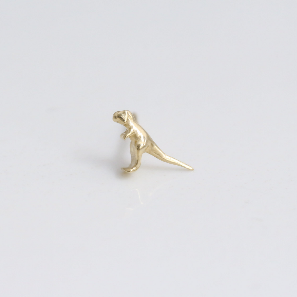 T-rex stud 14k gold