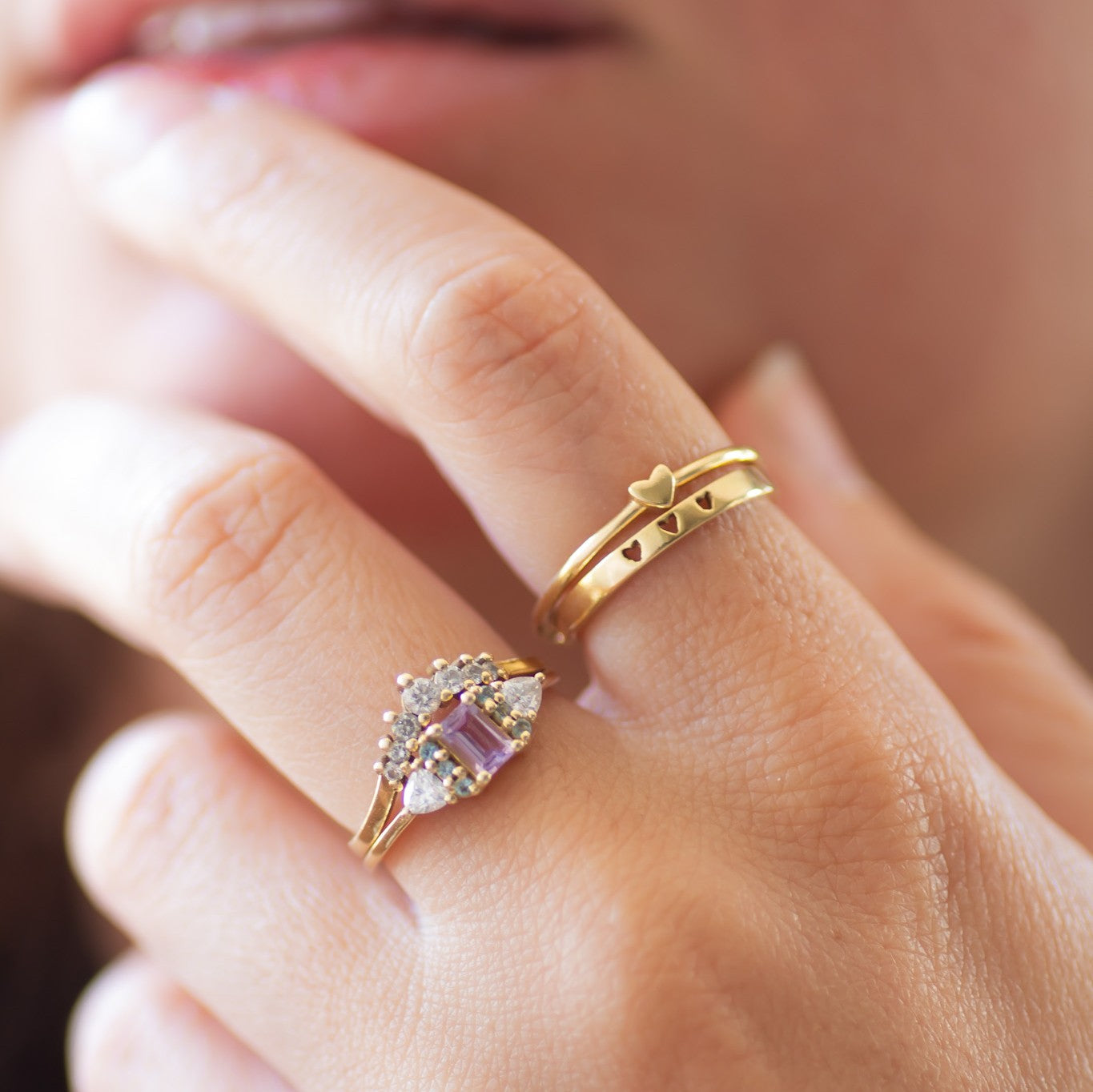 Custom Heart ring 14k gold