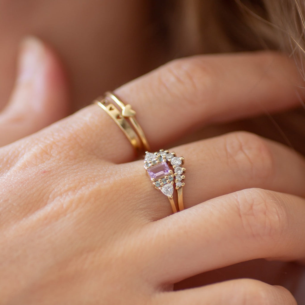 Amethyst Orchid Ring 14k gold