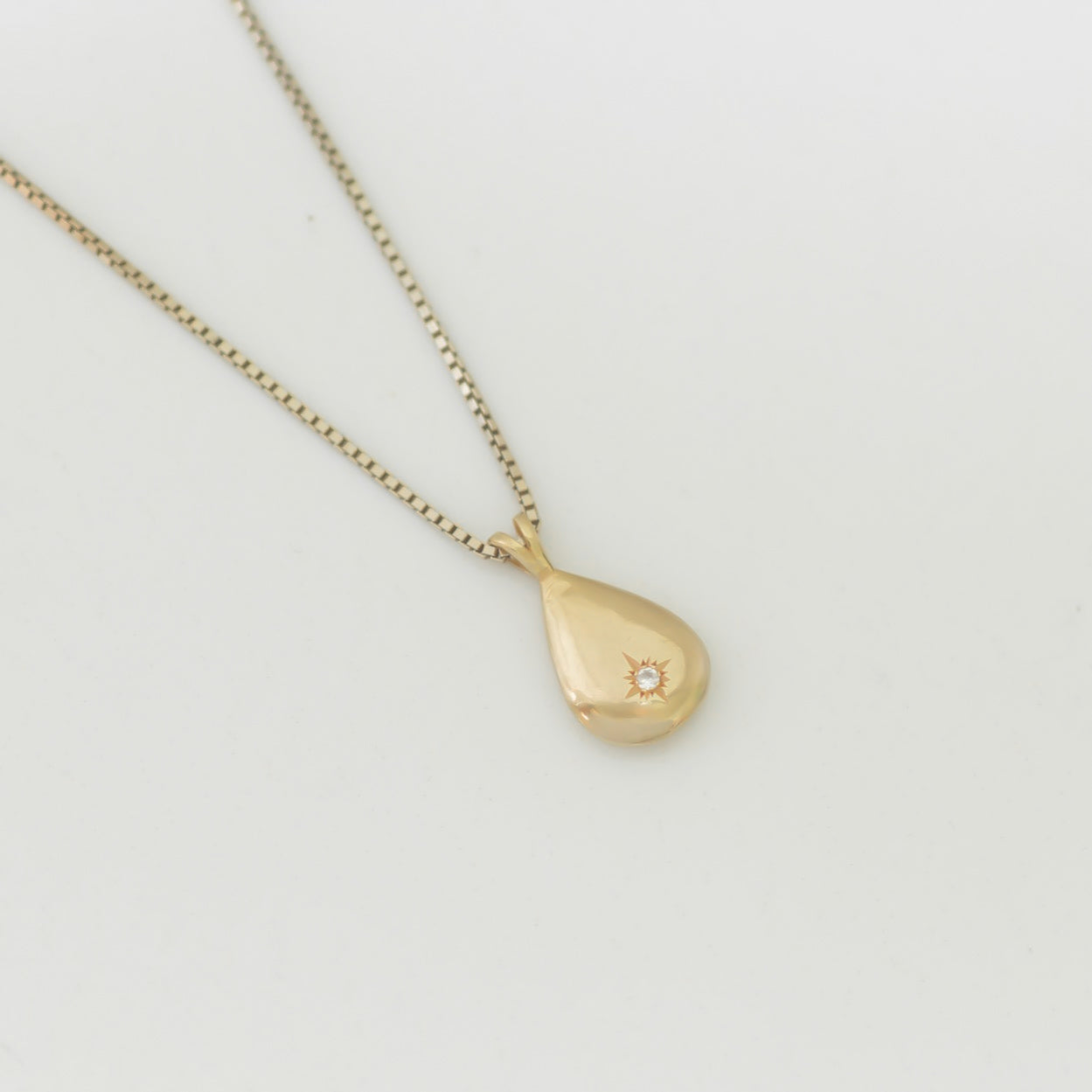 Teardrop necklace MINI 14k gold