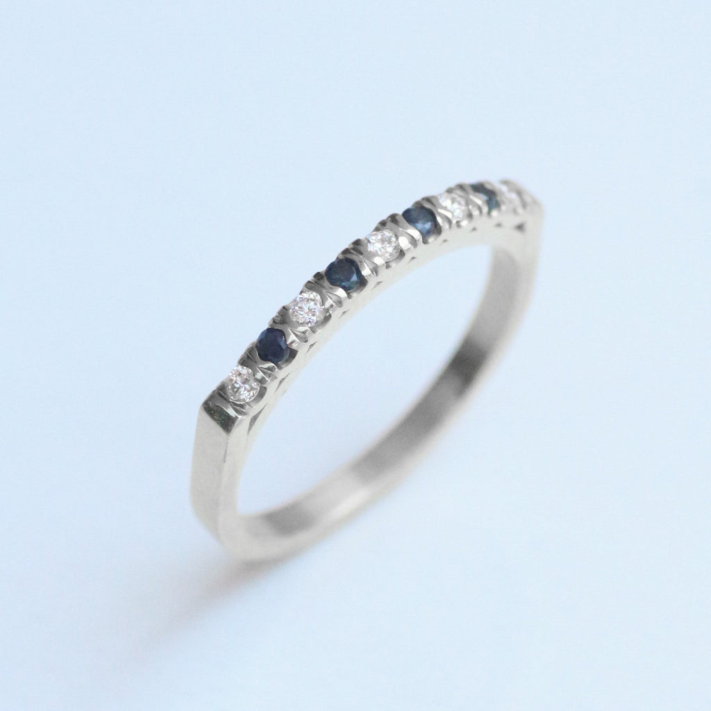 Vintage Sapphire & Diamond ring 14k gold