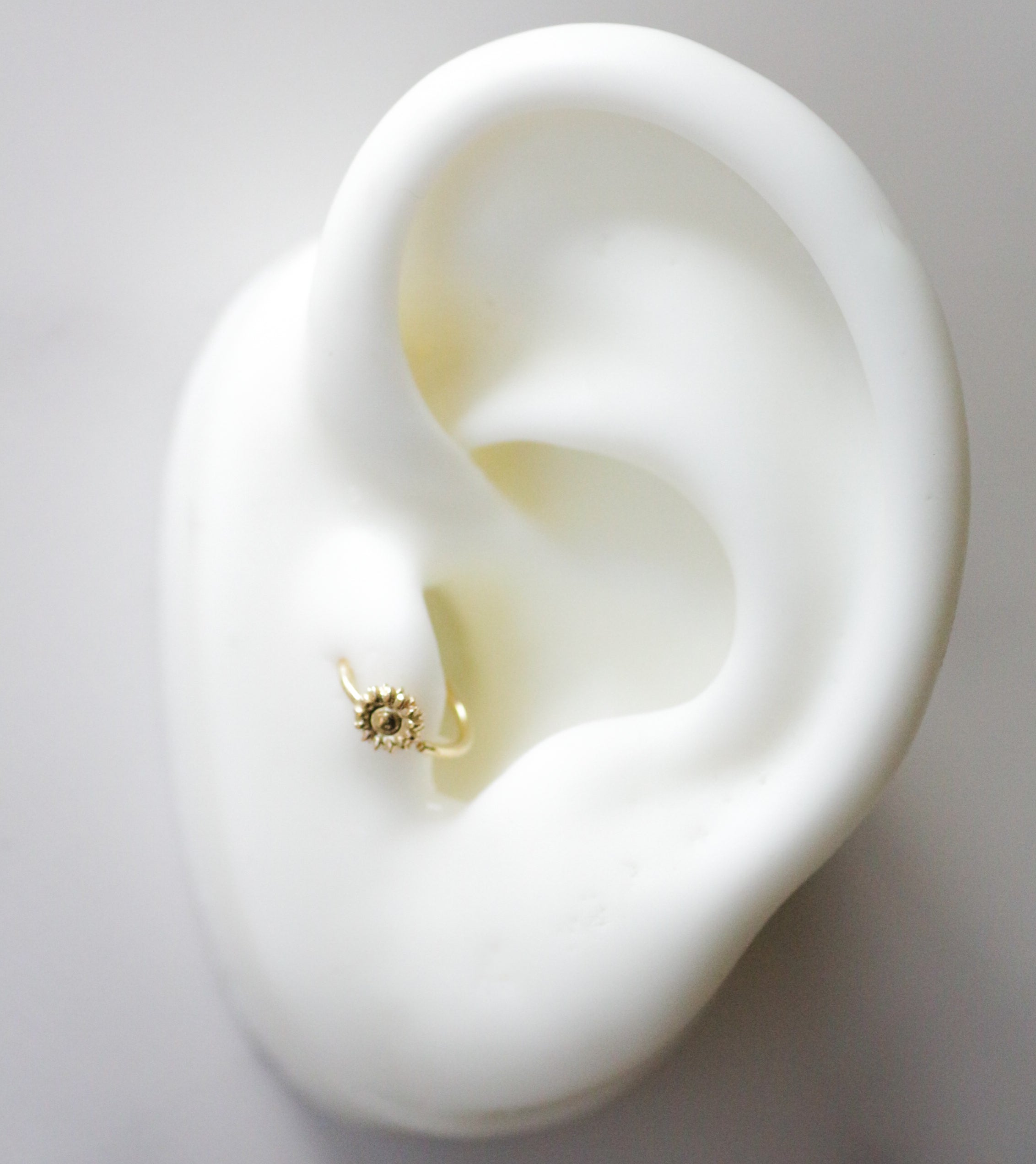 Tiny Helix earring 14k gold