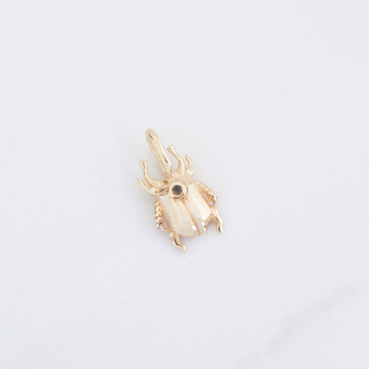 Stag Beetle Charm 14k gold