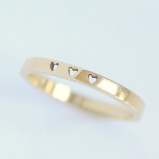 Custom Heart ring 14k gold
