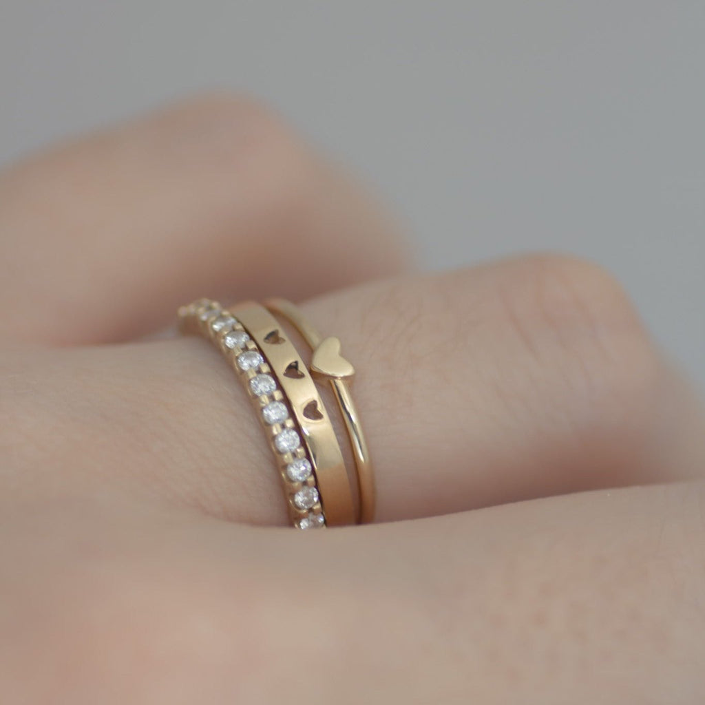 Tiny Heart ring 14k gold