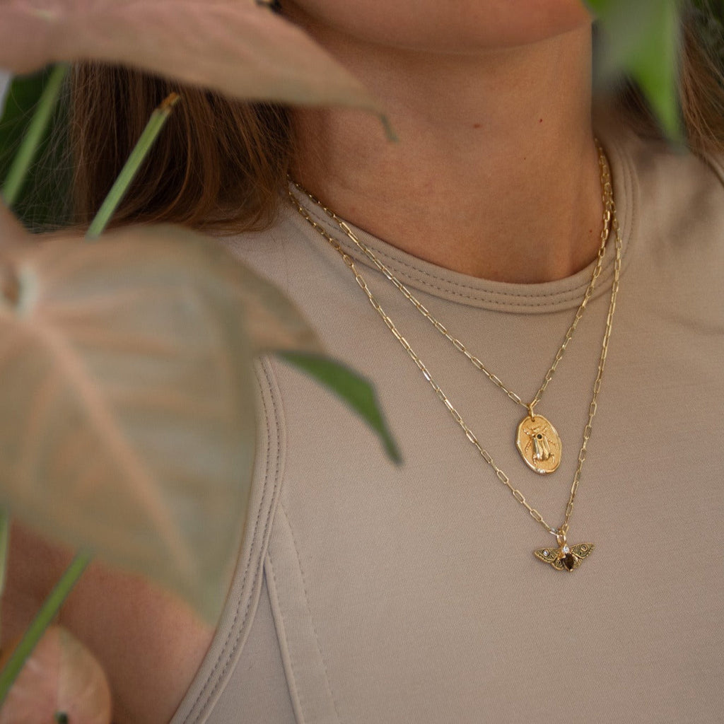 Mini Paperclip Chain Necklace 14k gold