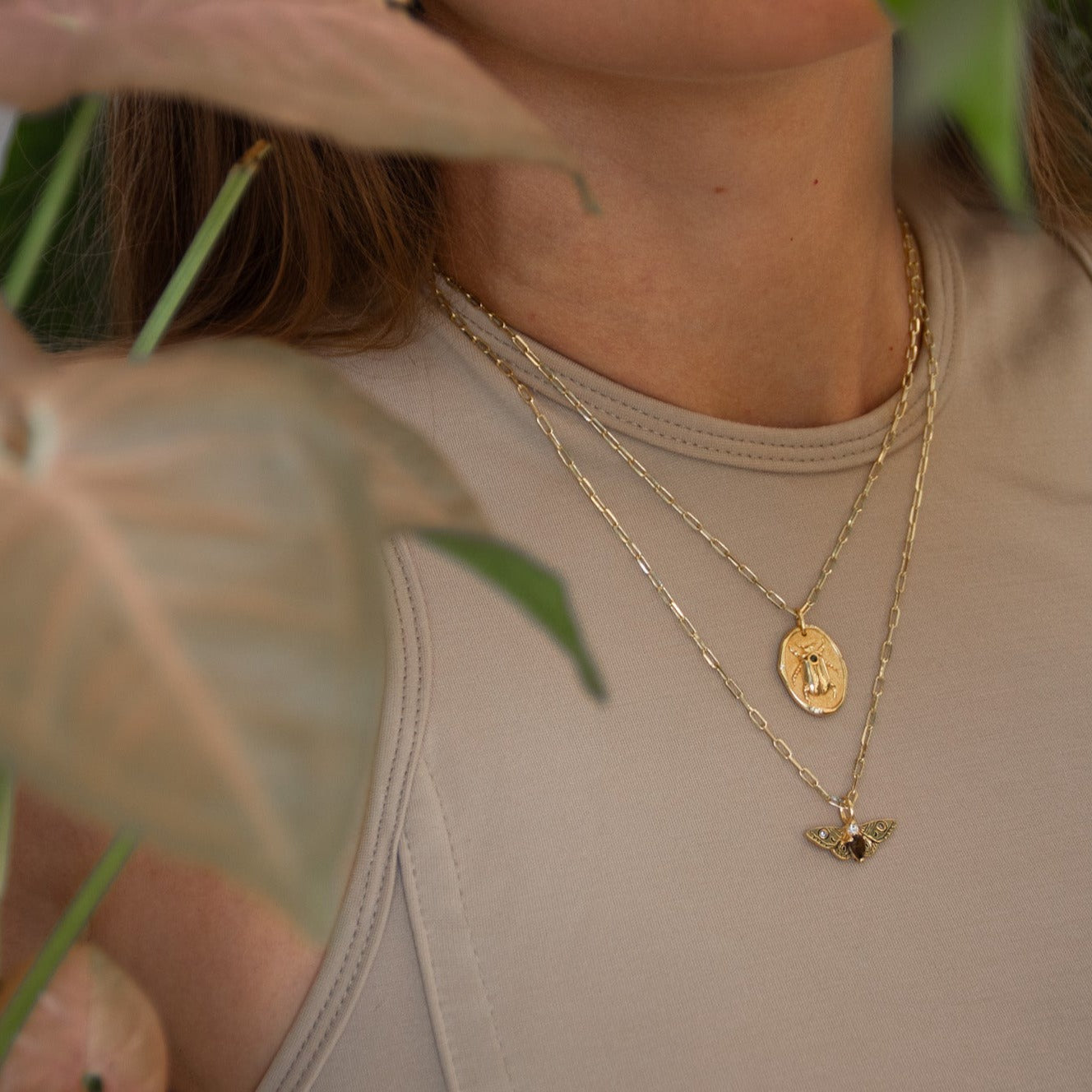 Mini Paperclip Chain Necklace 14k gold