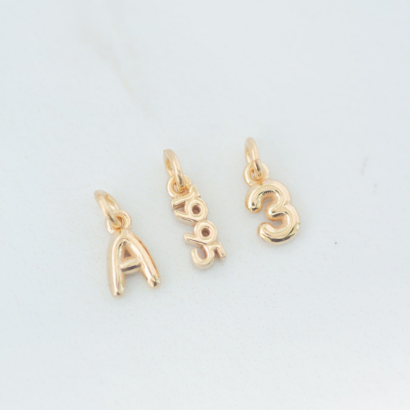 Letter A Charm 14k gold