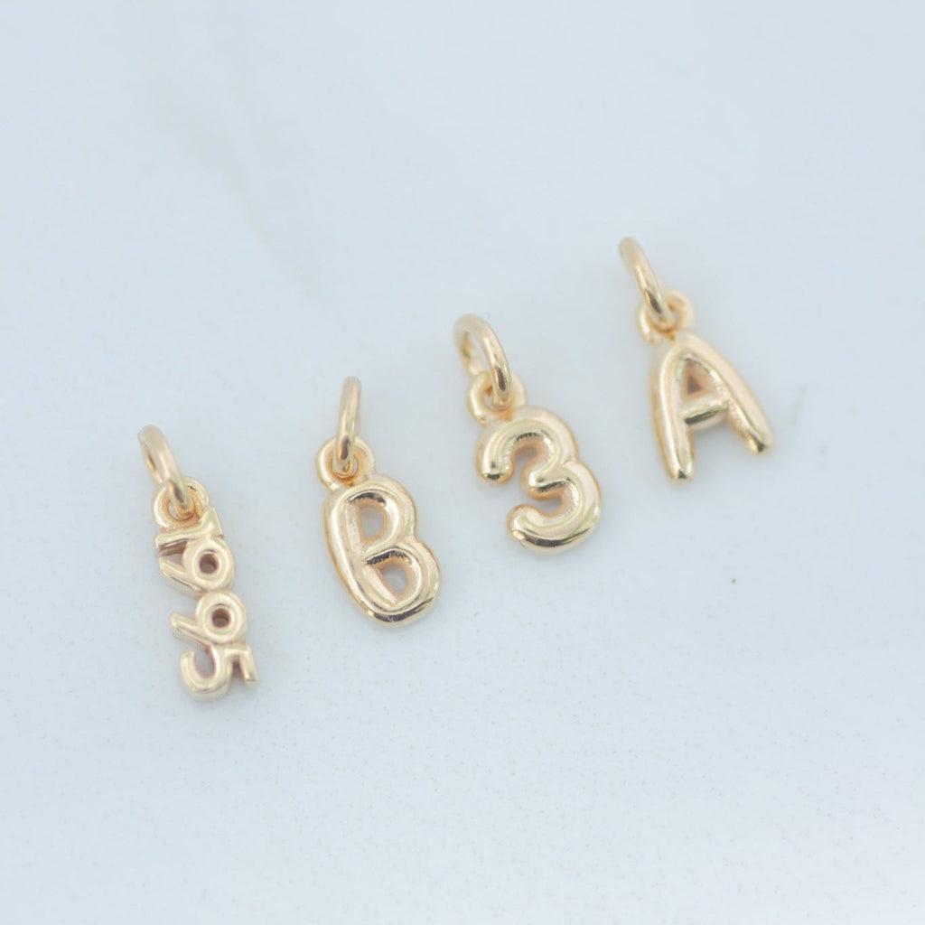 Letter B Charm 14k gold